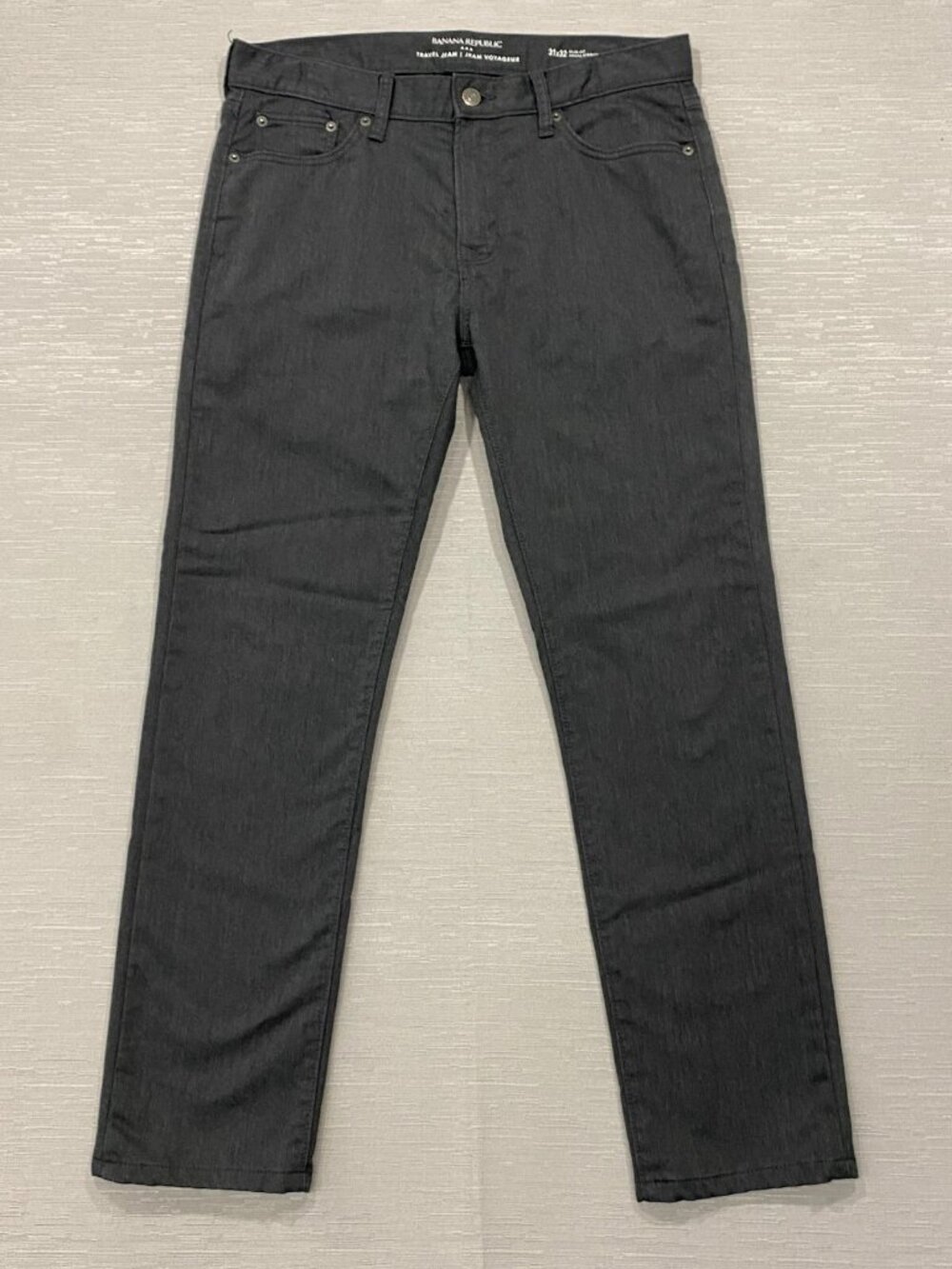 Banana Republic Travel Pants Mens 31 x 29 Gray Slim Fit Straight Leg